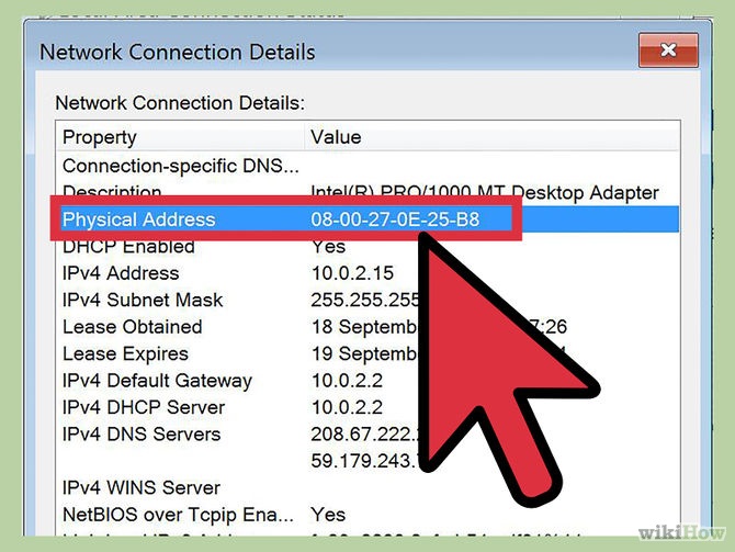how to get mac address of pc